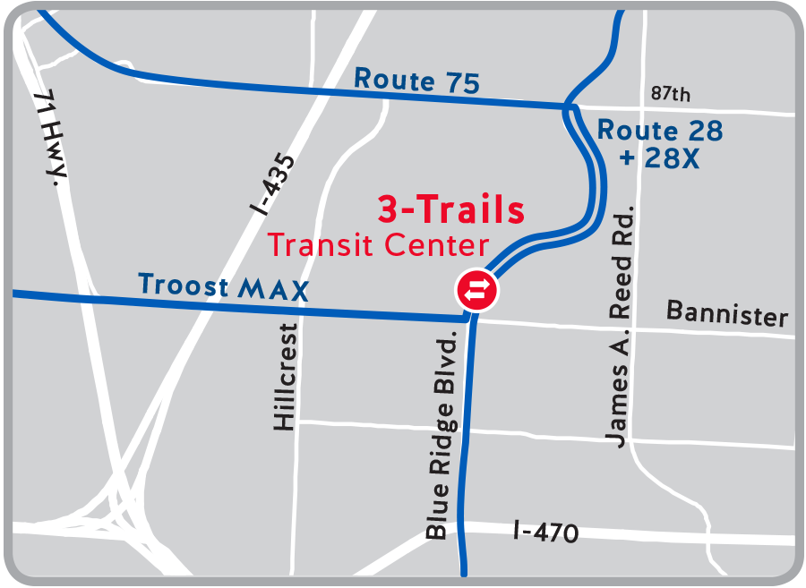 Map of transit center connections