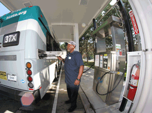 Fueling CNG bus