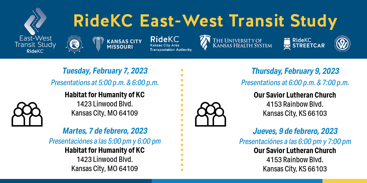 RideKC East-West Transit Study public meetings in February 2023