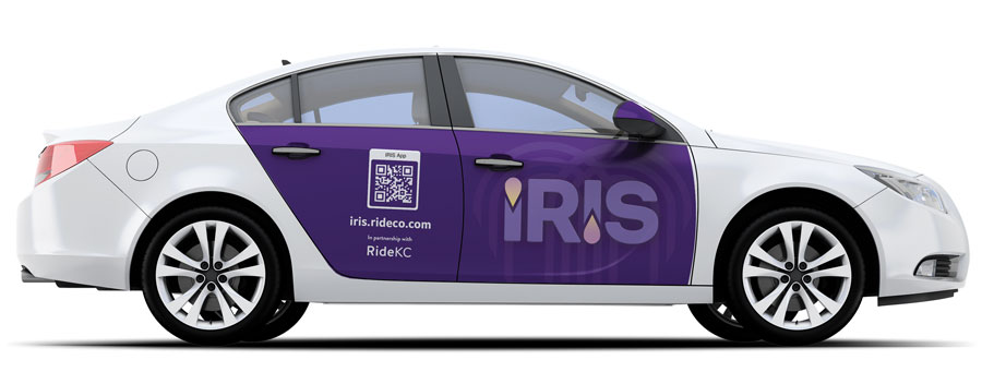 IRIS vehicle with purple design